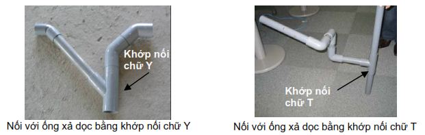 Nối ống xả chính vào ống xả dọc bằng khớp nối chữ Y hoặc chữ T