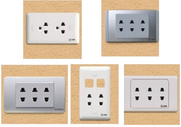 Các ổ cắm, công tắc điện phổ biển