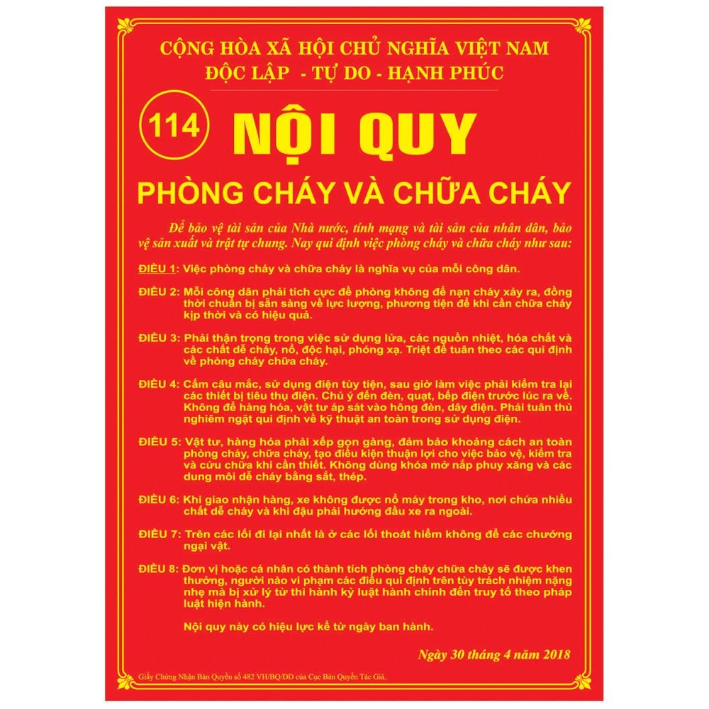 8 điều trong bảng nội quy phòng cháy chữa cháy 2022 mới nhất 8 điều trong bảng nội quy phòng cháy chữa cháy 2022 mới nhất