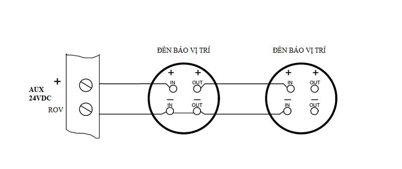 Đấu đèn báo vào tủ trung tâm báo cháy Hochiki HCV-8 Đấu đèn báo vào tủ trung tâm báo cháy Hochiki HCV-8