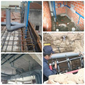 Technical construction of electricity and water in standard civil works