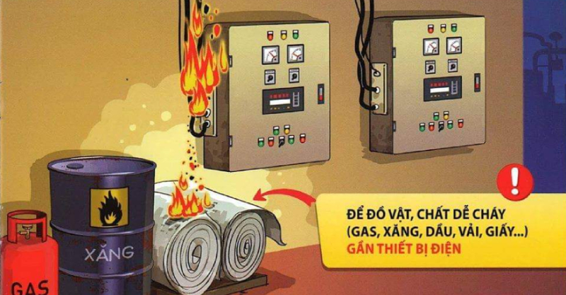 Không lưu trữ các chất dễ cháy nổ