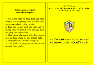 Chứng chỉ hành nghề tư vấn về phòng cháy và chữa cháy