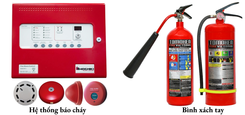 Trang bị bình chữa cháy xách tay, mcw87.comm hệ thống cảnh báo